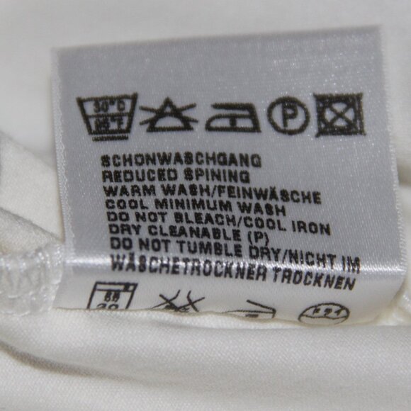 ESCADA White Stretch Cotton Blend Ruched Top On/Off Shoulder Italy Size EU 40 - Picture 7 of 10